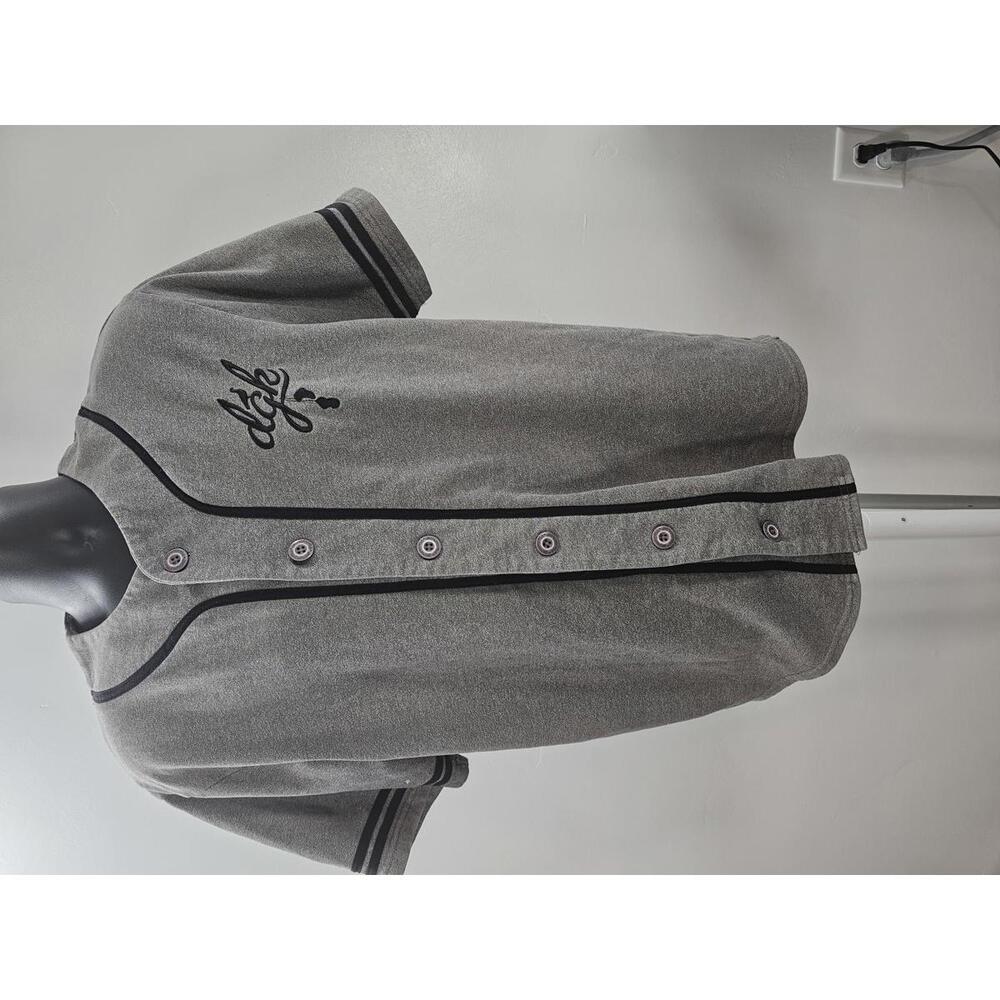 DGK  Grey Button-Up Baseball Jersey Shirt